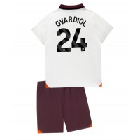 Camiseta Manchester City Josko Gvardiol #24 Visitante Equipación para niños 2023-24 manga corta (+ pantalones cortos)